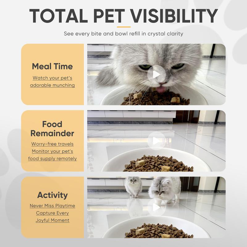 Smart Vacuum Pet Feeder with Camera
