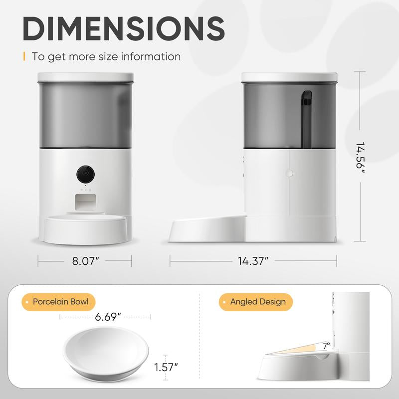 Smart Vacuum Pet Feeder with Camera