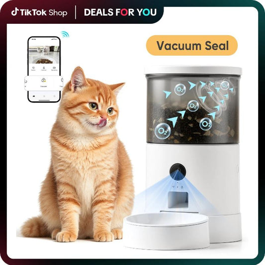 Smart Vacuum Pet Feeder with Camera