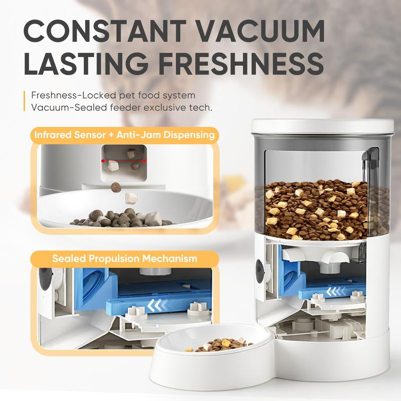 Smart Vacuum Pet Feeder with Camera