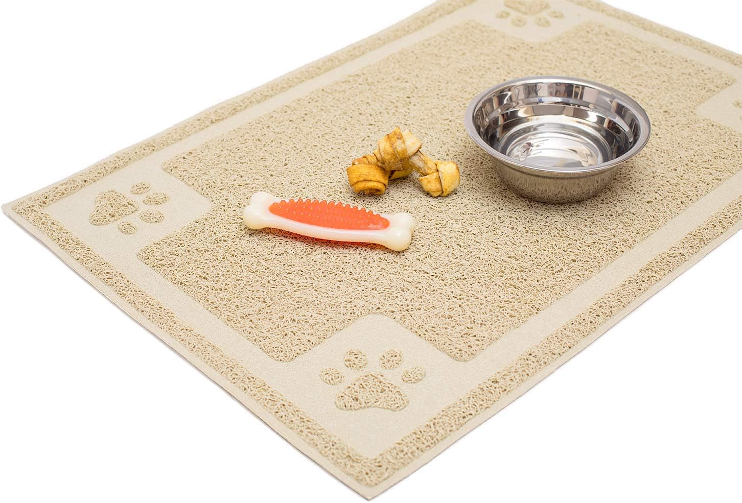 Bowl Mat for Cat and Dog, Silicone Non-Slip Absorbent Waterproof Dog Food Mat, Easy to Clean, Unique Paw Design