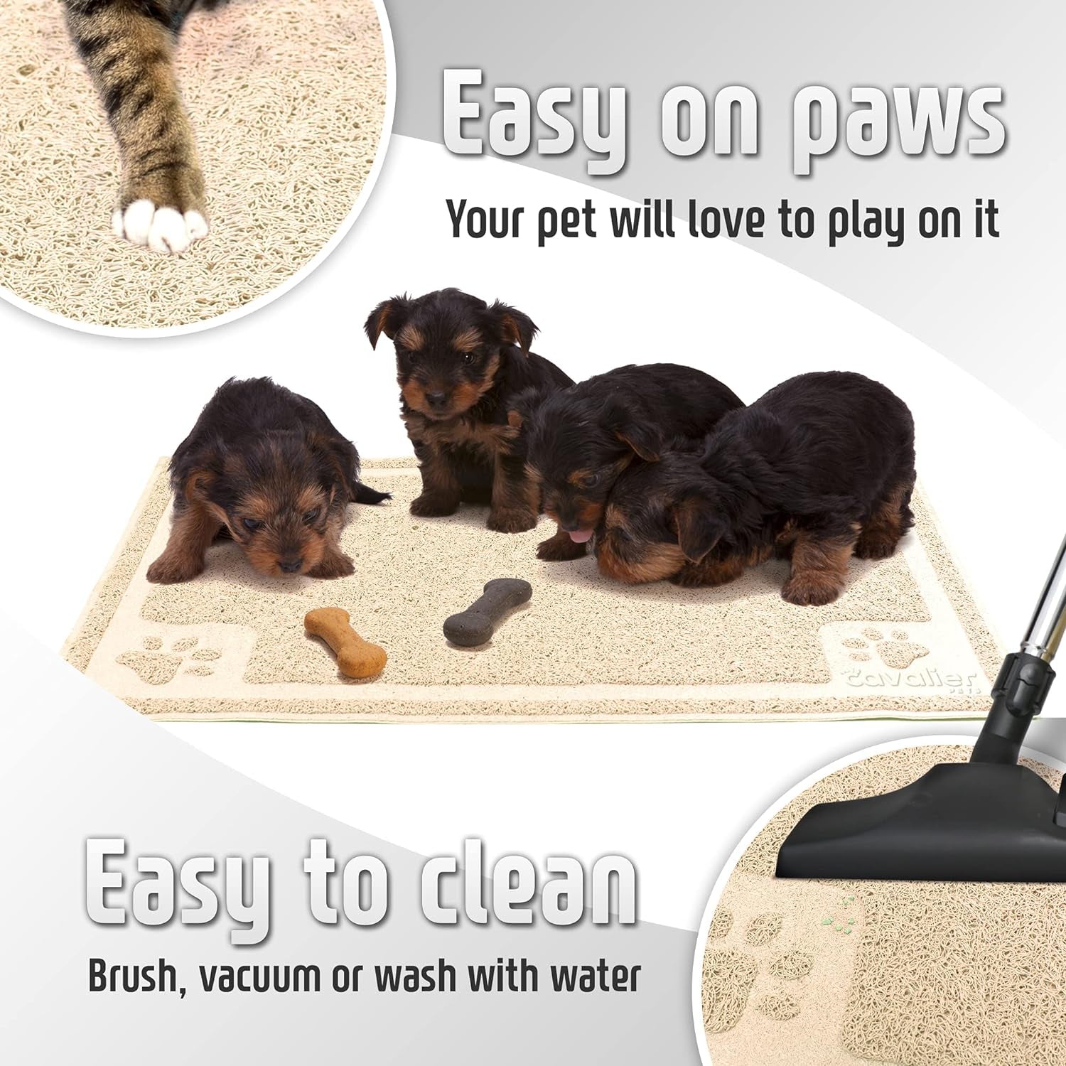 Bowl Mat for Cat and Dog, Silicone Non-Slip Absorbent Waterproof Dog Food Mat, Easy to Clean, Unique Paw Design